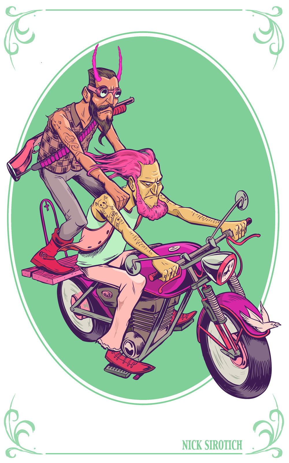 Nick sirotich illustration oldskull