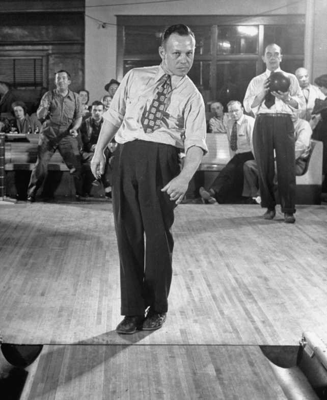 A man leaning his body in the direction