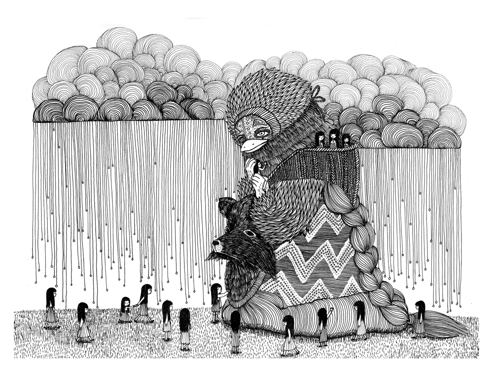 Ani castillo illustration oldskull 1