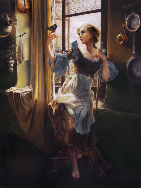 cenicienta de disney pintura a oleo por Headther Theurer 