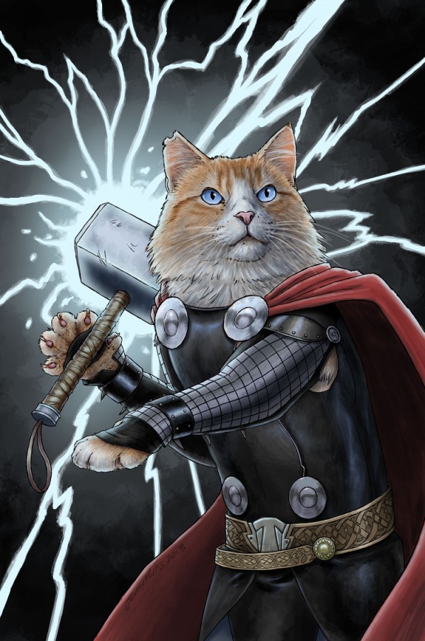 Thor-gatos-superheroes-jenny-parks-oldskull