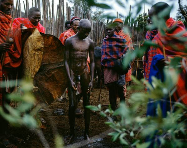 Maasai Intiate Cleansed at his Circumcision, Kenya