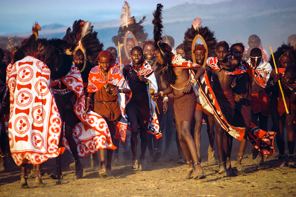 Maasai Warriors Arrive for the Eunoto Ceremony, Kenya