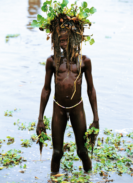 Dinka Boy with Water Narcissus Mask