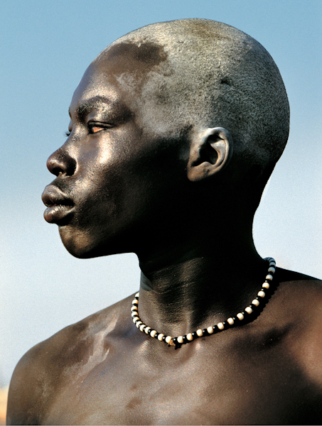 Dinka Man Covered with Oil