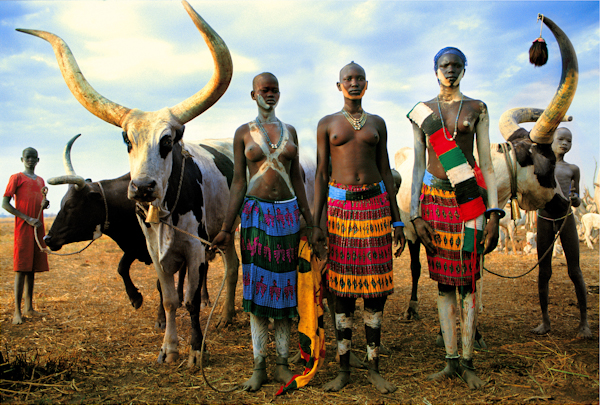 Dinka Family with Modern Dress