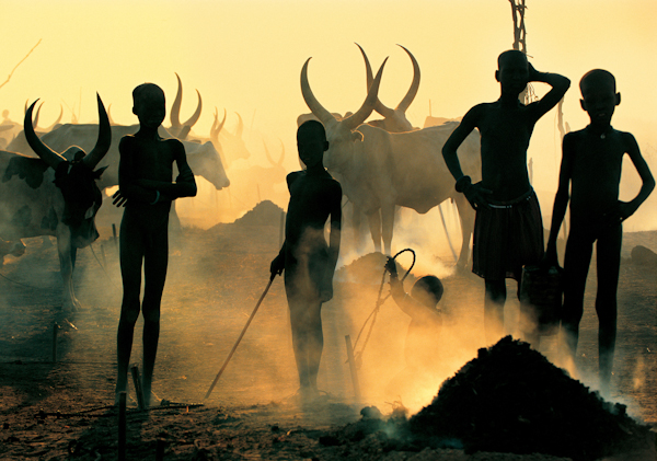 Dinka Children in Cattle Camp
