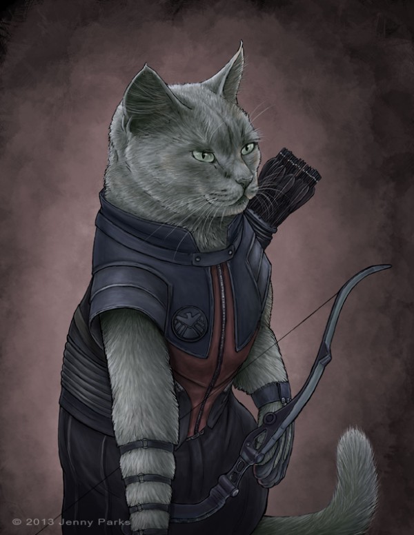hawkeye-gatos-superheroes-jenny-parks-oldskull