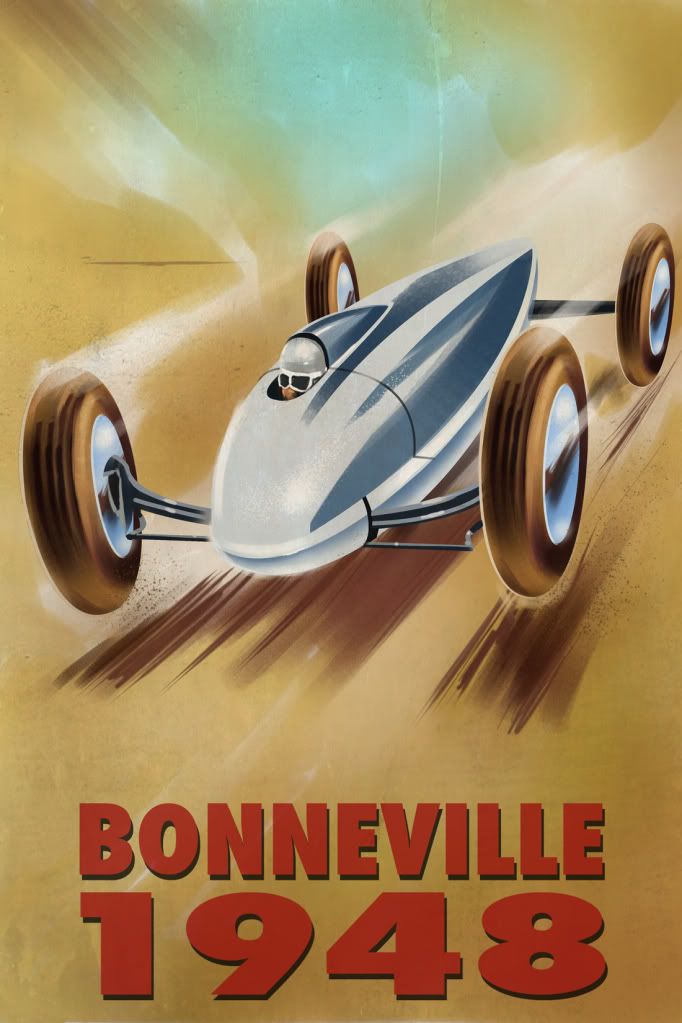 bonneville carteles de coches vintage