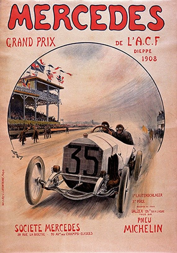 grand prix de francia carteles de coches vintage