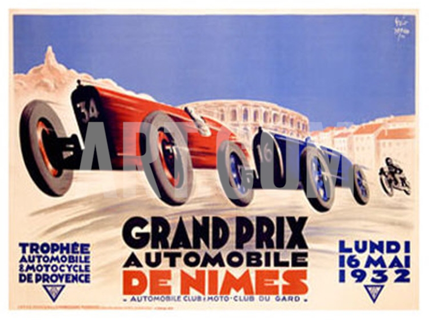 grand prix de nimes carteles de coches vintage