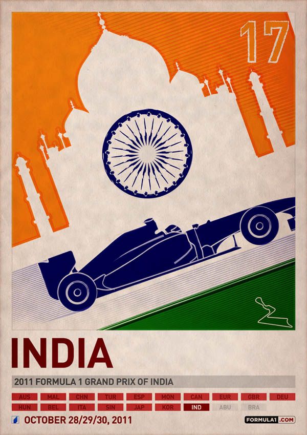 india grand prix carteles de coches vintage