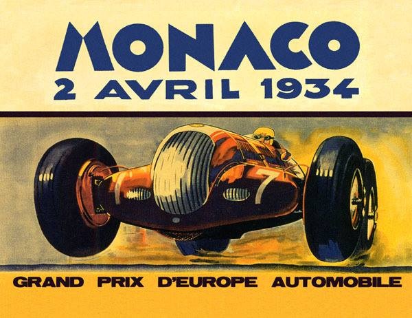 monaco 1934 carteles de coches