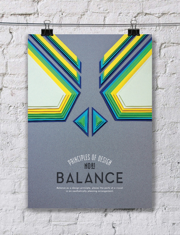 Cartel con principio del diseño: balance