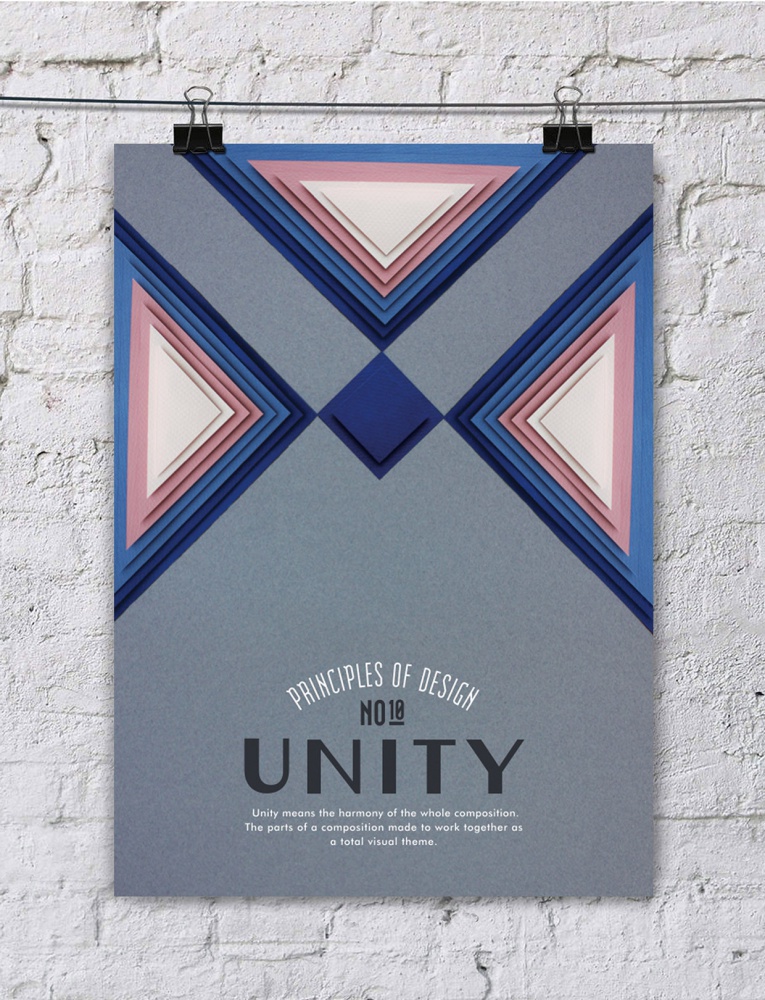 paper art posters principios del diseño, unidad