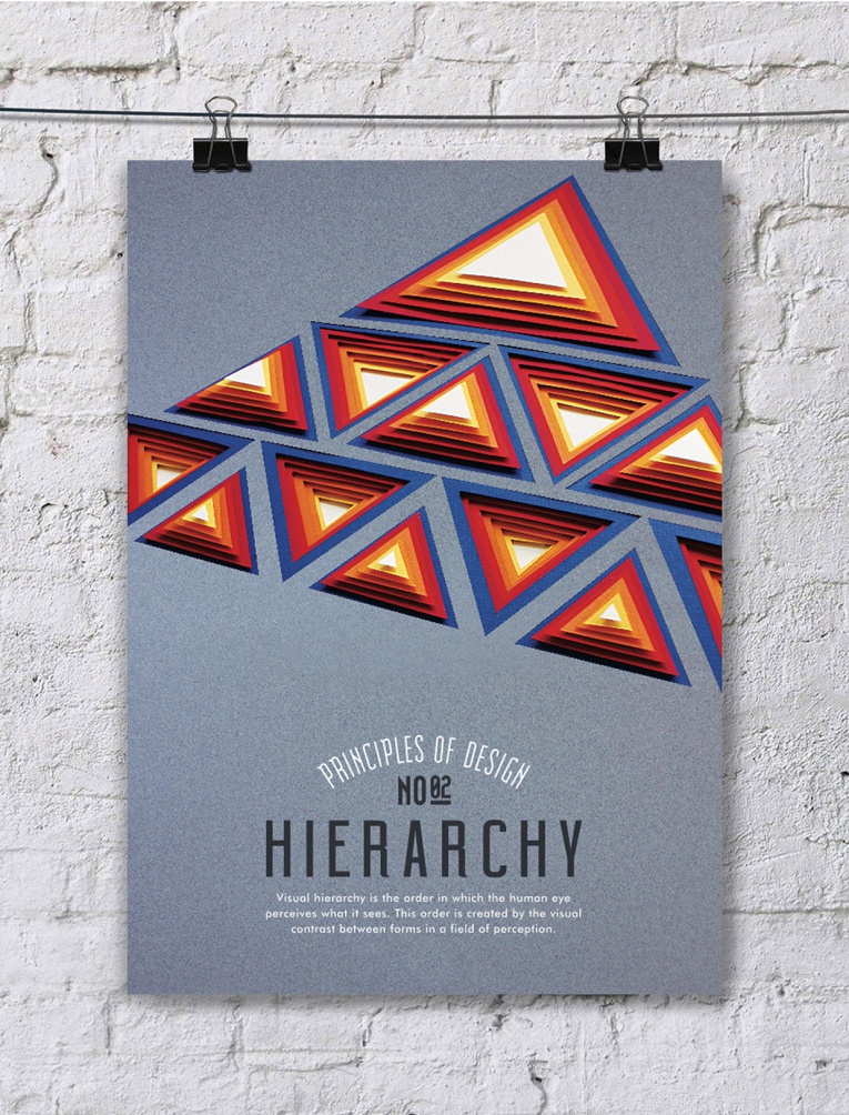 Cartel poster conlos principios del diseño jerarquía