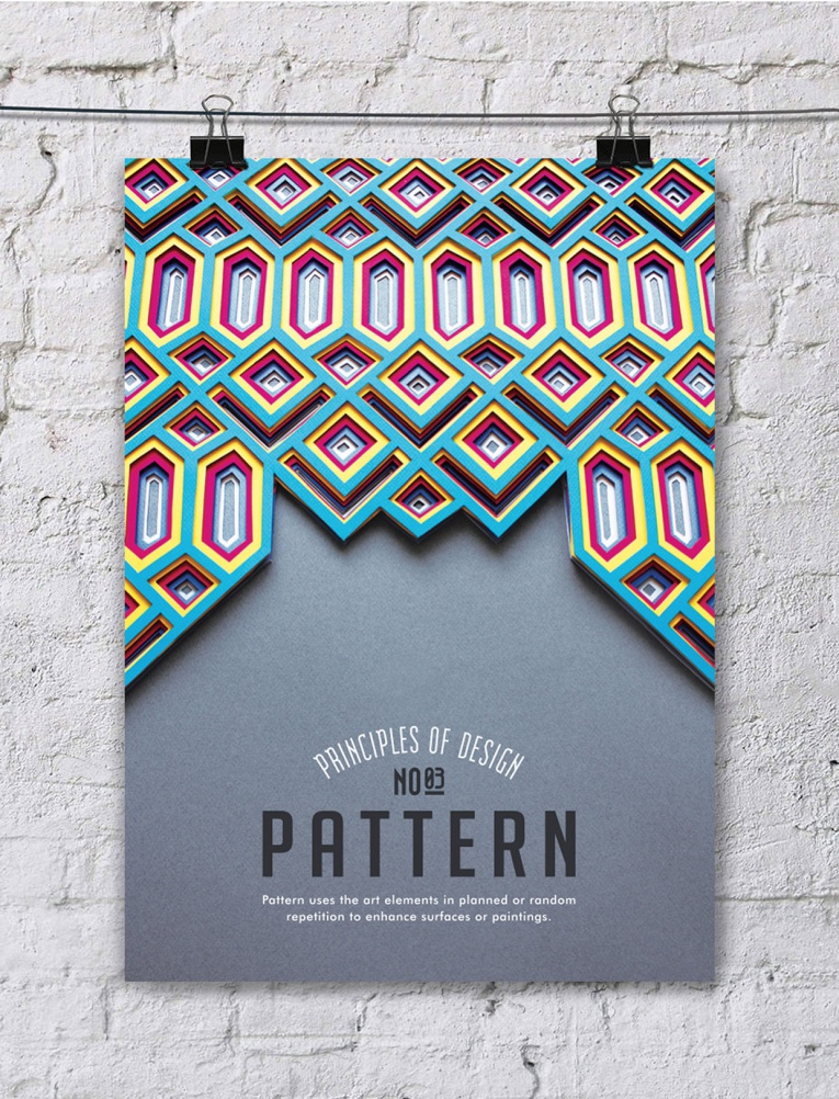 cartel poster con los principios del diseño patrones
