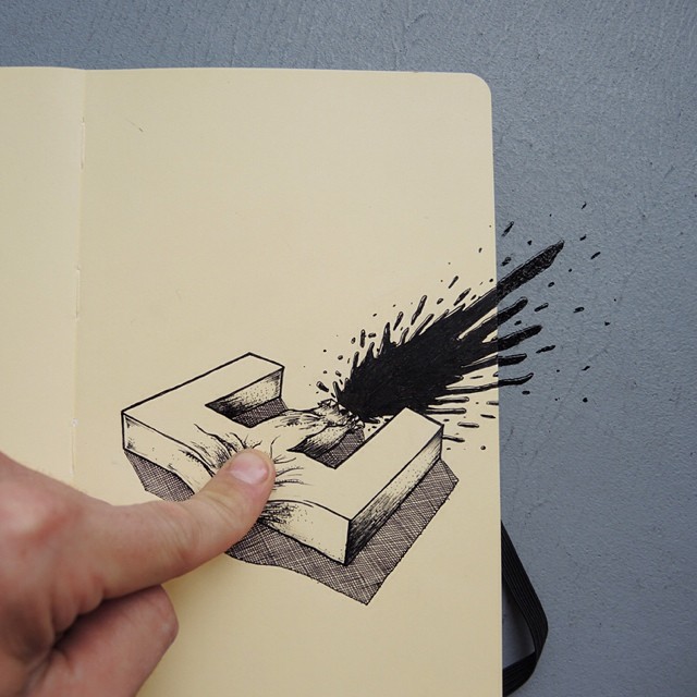 ilusion optica con la letra E