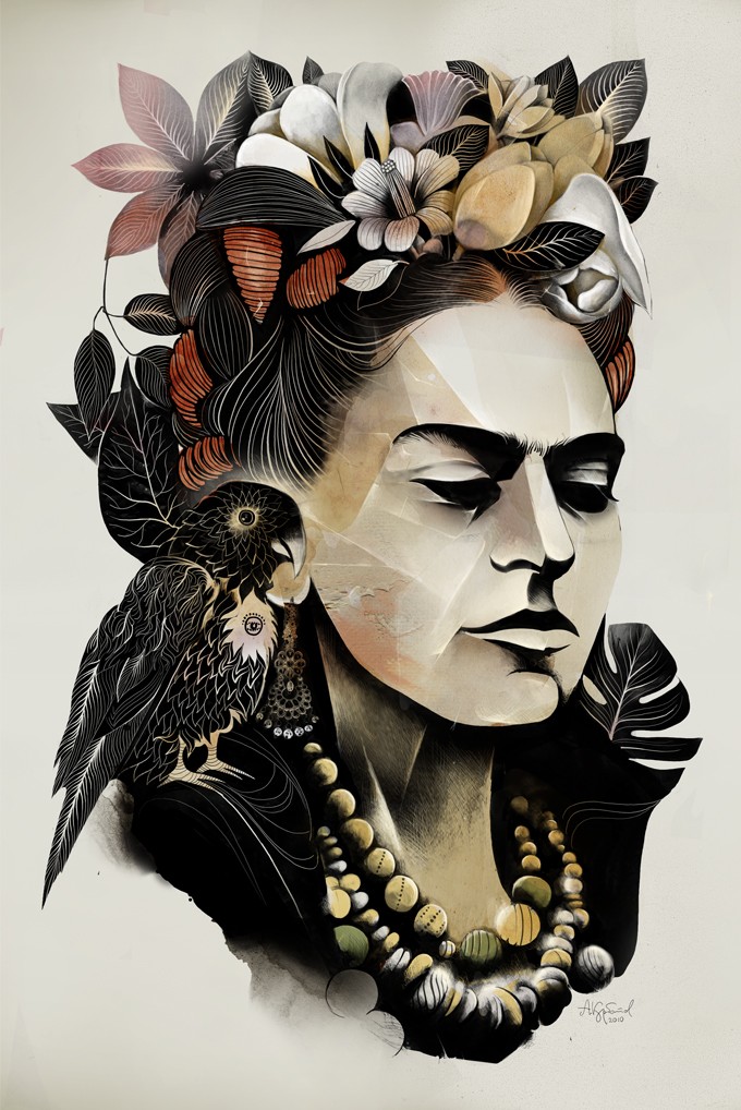 alexey-kurbatov illustration frida kahlo