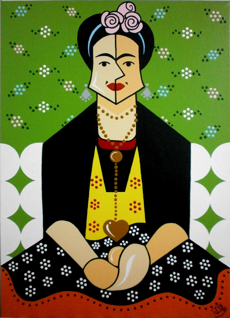 frida kahlo acrilico pintura