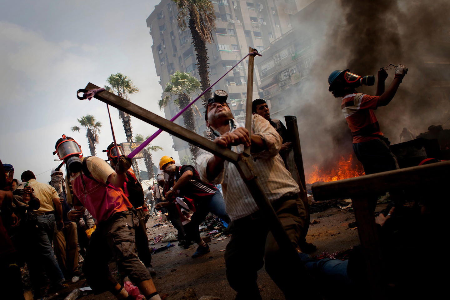 Eviction Pro Morsi Supporters camp in Raba Al Adaweeya In Cairo