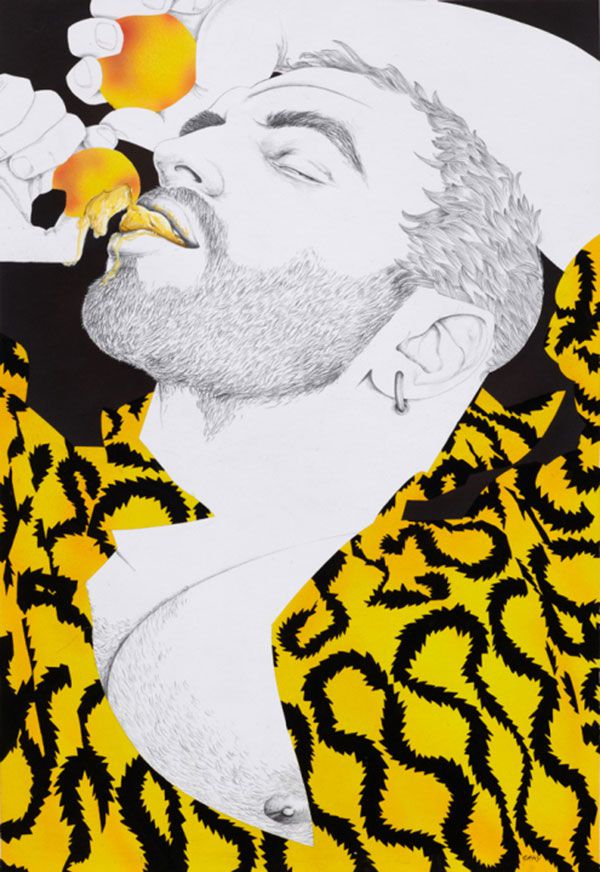 Dibujo de chico gay tumbado