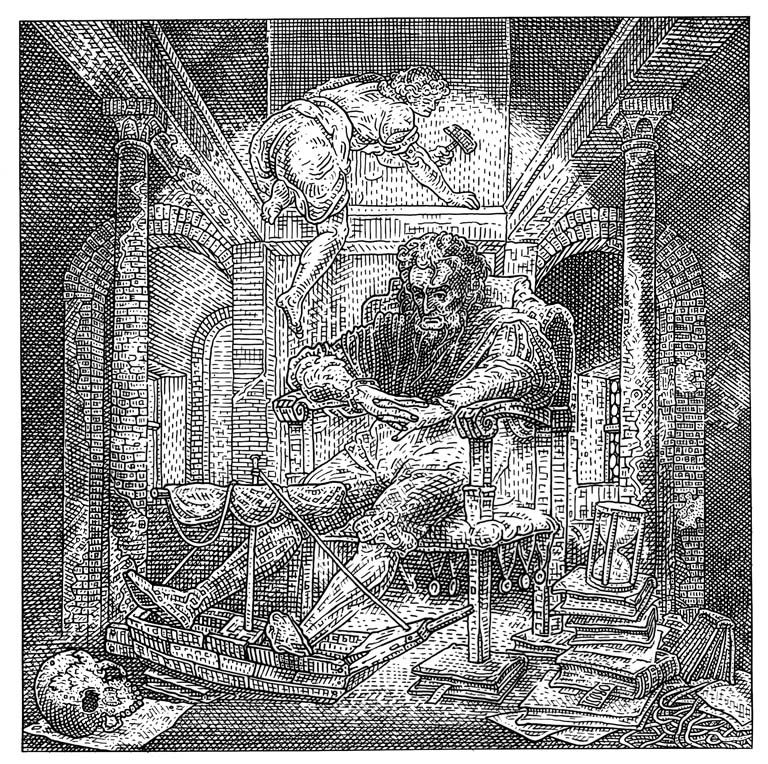 Istvan Orosz illusion illustration skull 10