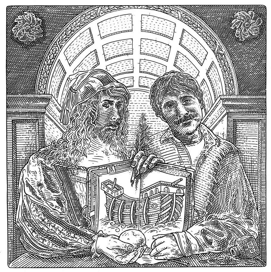 Istvan Orosz illusion illustration skull 5