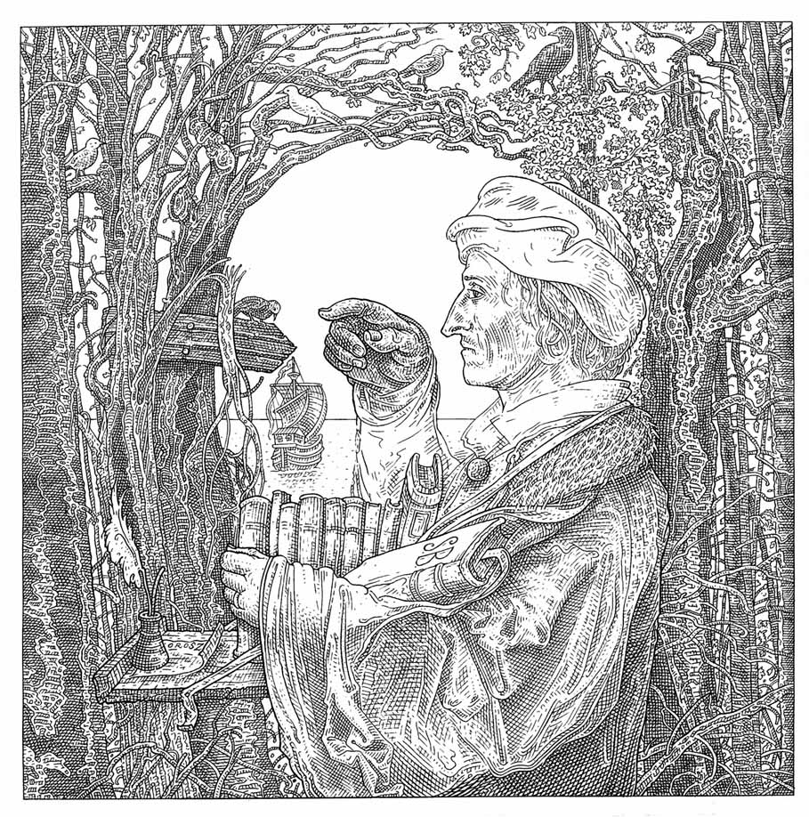 Istvan Orosz illusion illustration skull 9