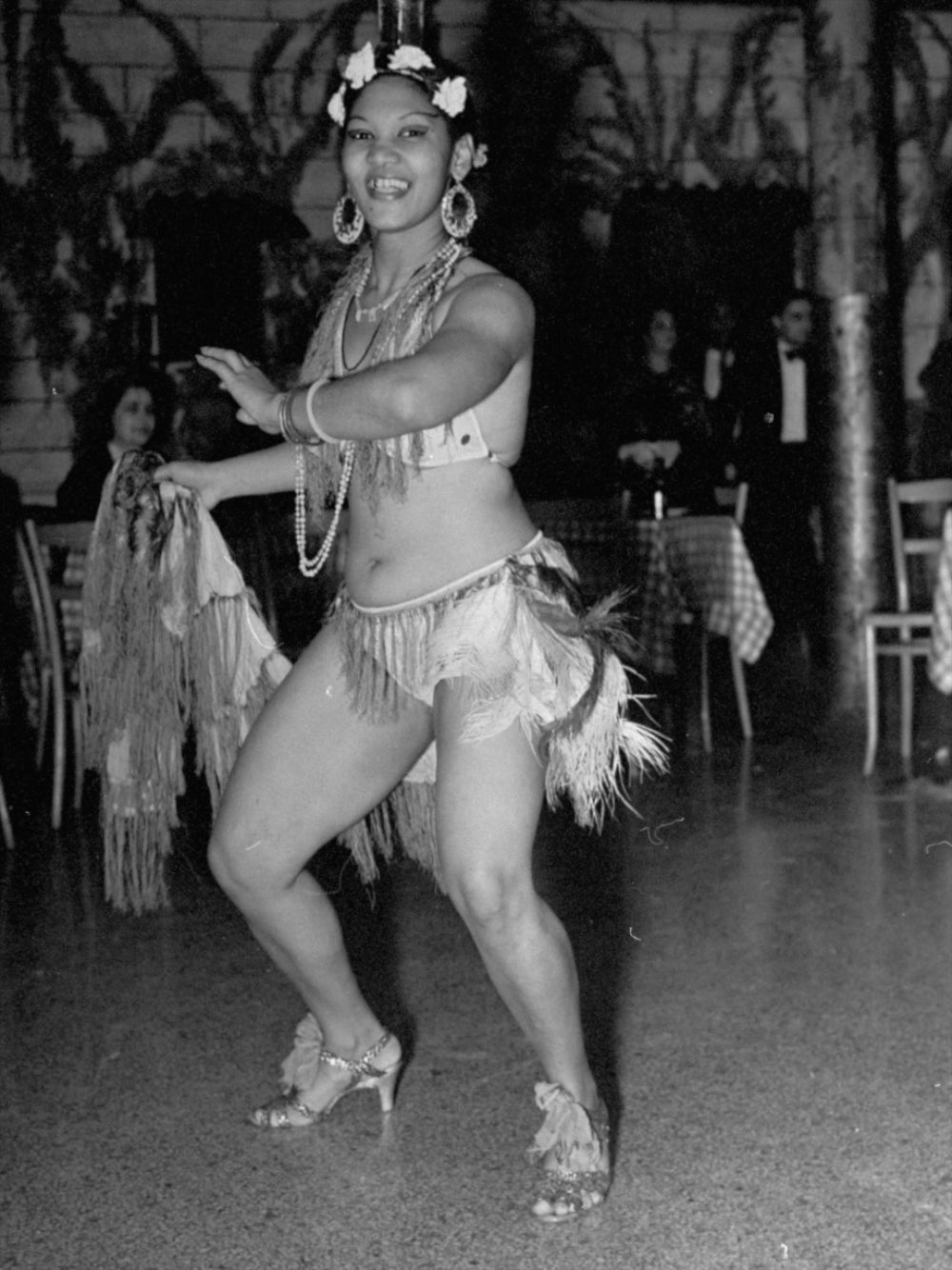 A view of people dancing at a Cuban club