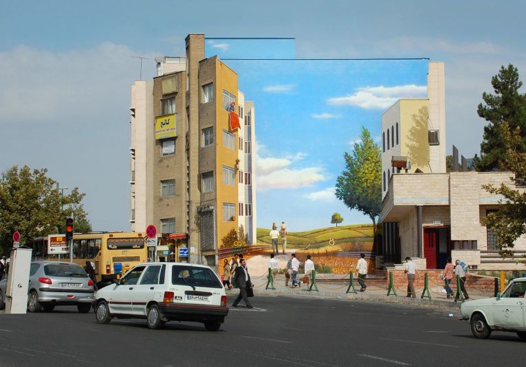mehdi ghadyanloo street art optical illusion 13