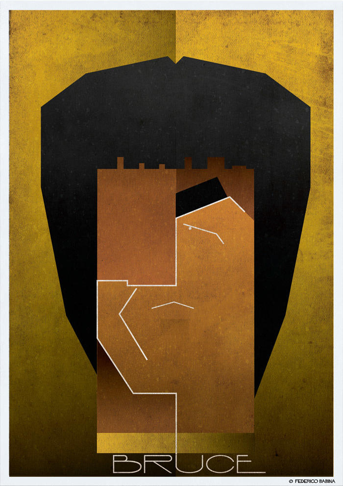 bruce lee cubist illustration