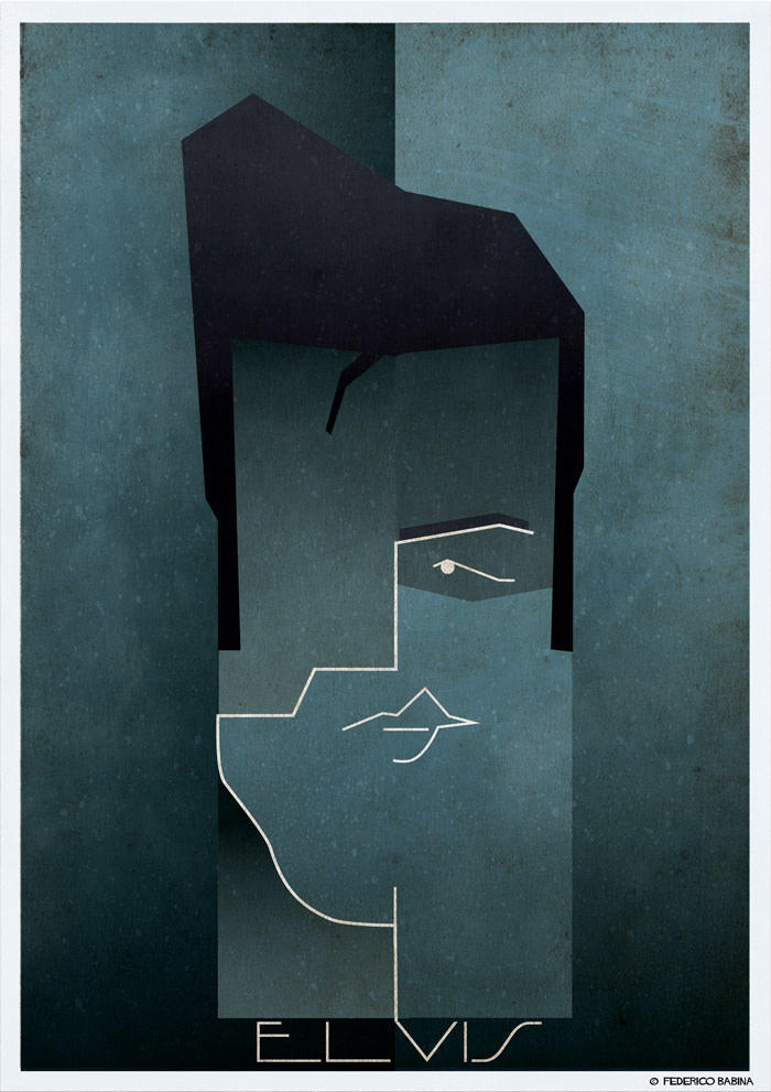 elvis presley cubist illustration