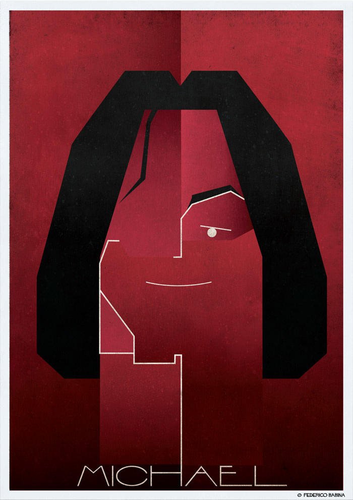 michael jackson cubist illustration