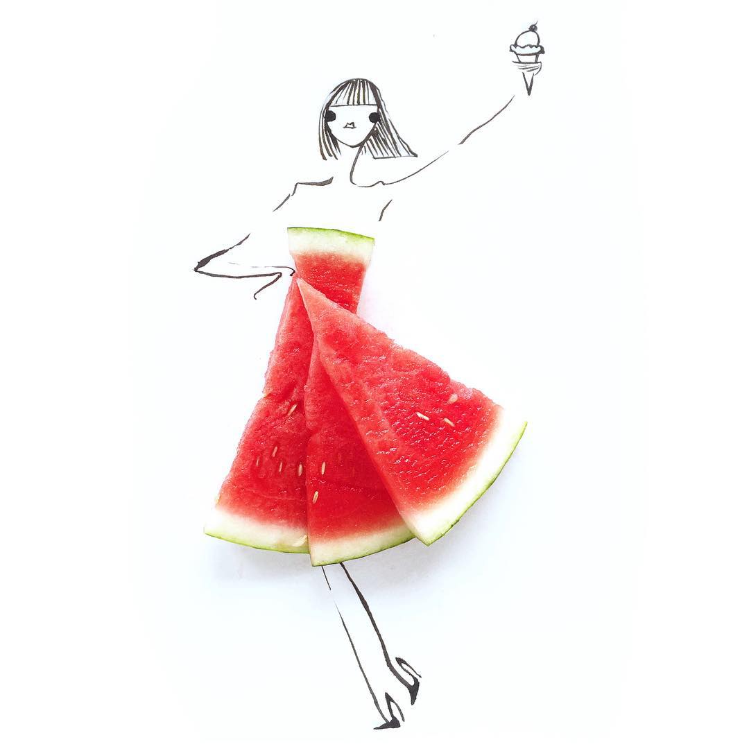 Gretchen Roehrs fashion food illustration 1