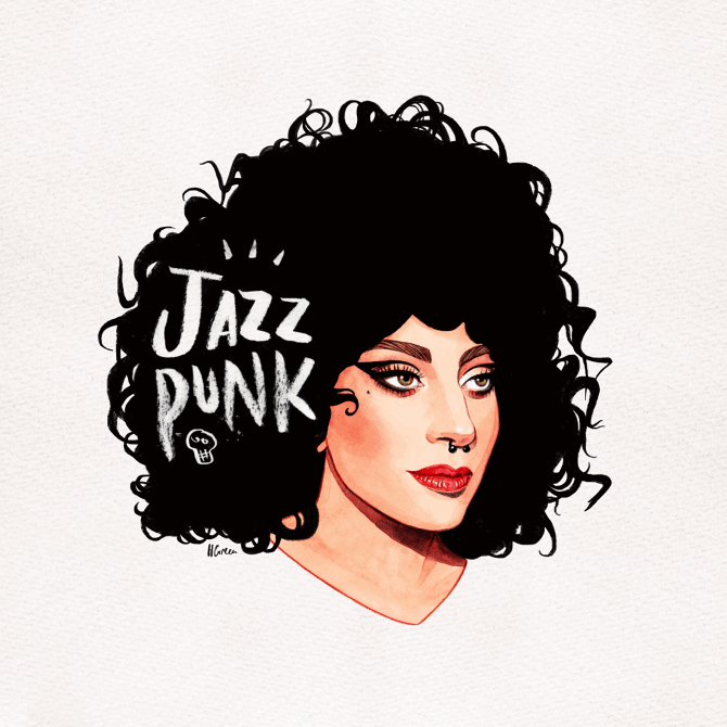 Italian-curls-JazzPunk-hele green illustration