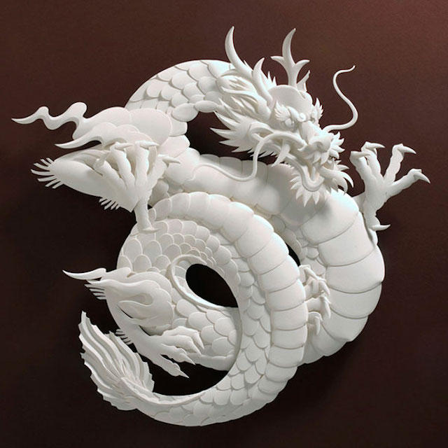 Jeff Nishinaka paper art sculpture oldskull 2