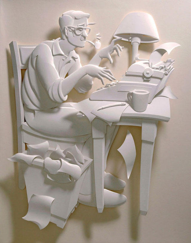 Jeff Nishinaka paper art sculpture oldskull 3