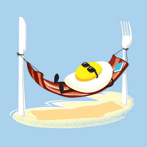 food and drink life illustration oldskull 2
