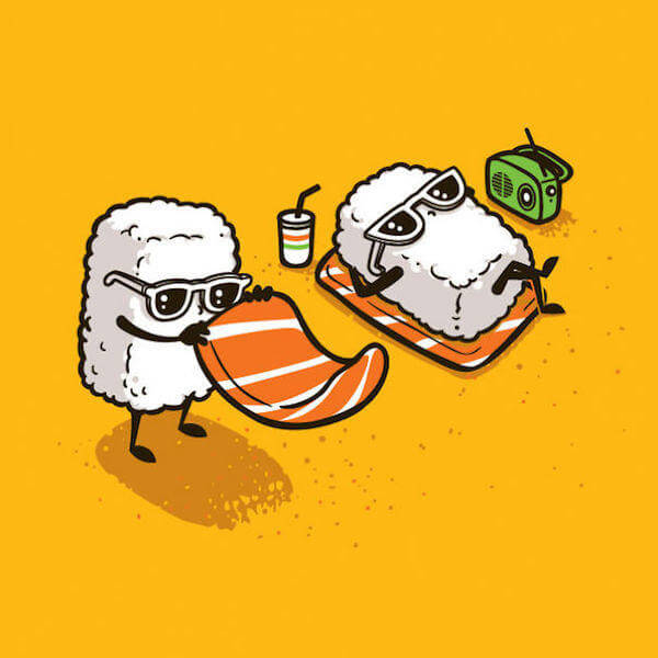 food and drink life illustration oldskull 4