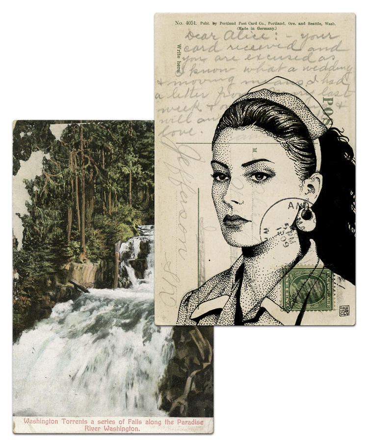 twin peaks post cards oldskull 7