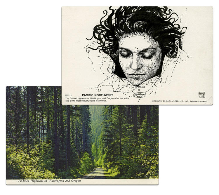 twin peaks post cards oldskull 8