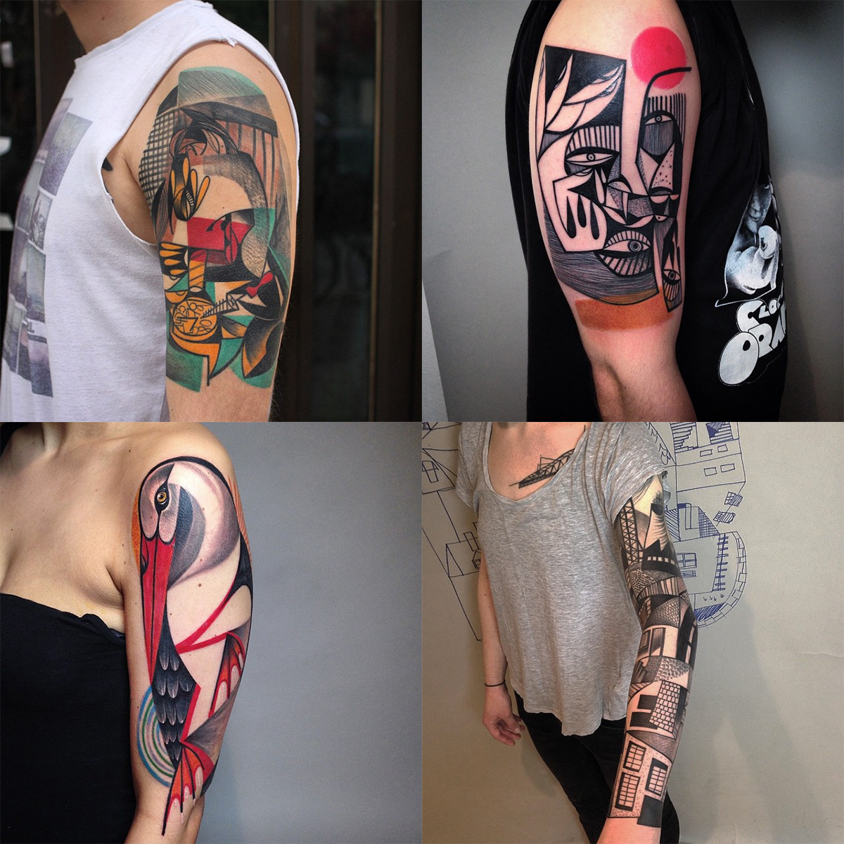 New Cubist Tattoos by Peter Aurisch(5)