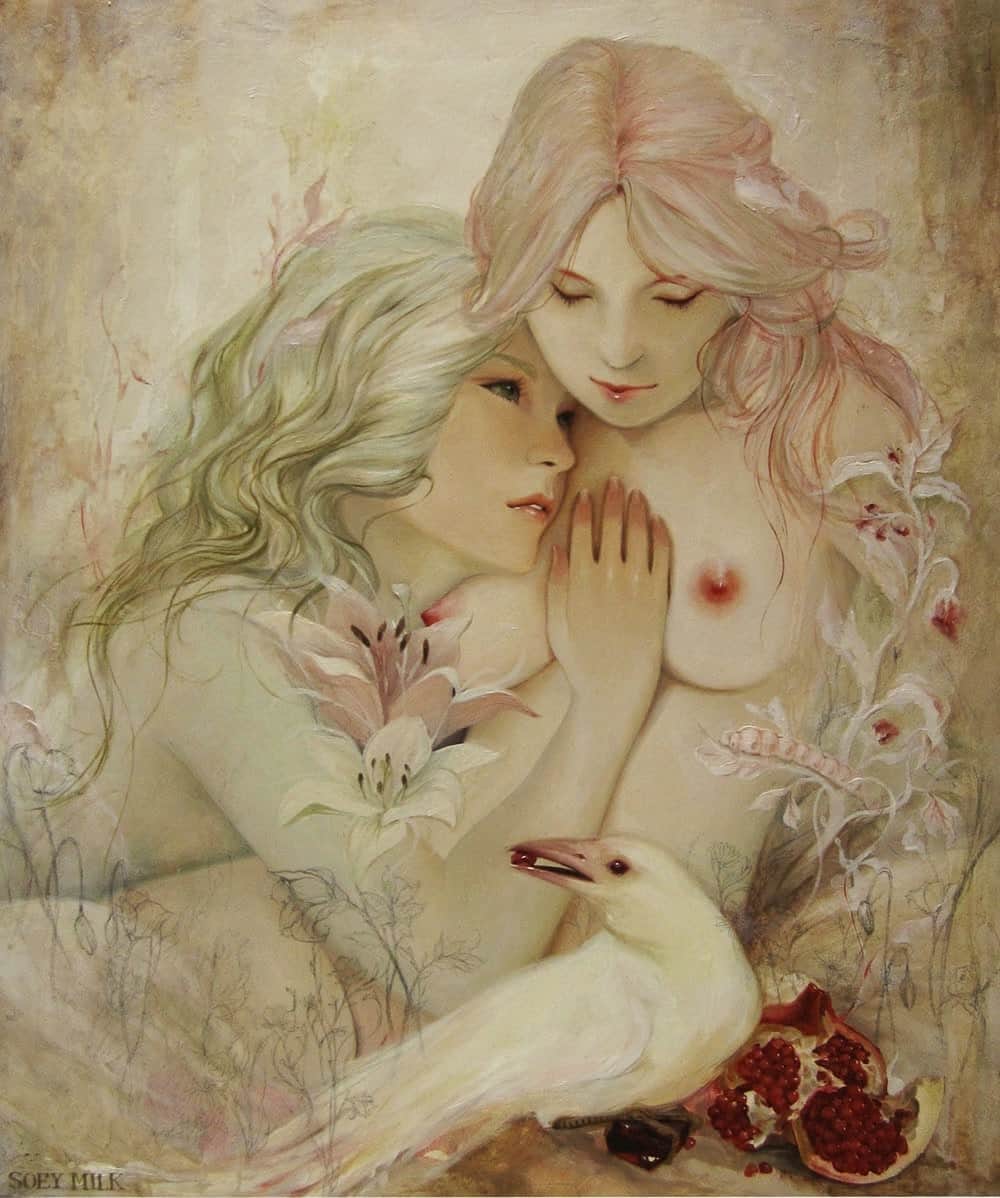 Ilustracion de Soey Milk dinde aparecen dos chicas en la cama