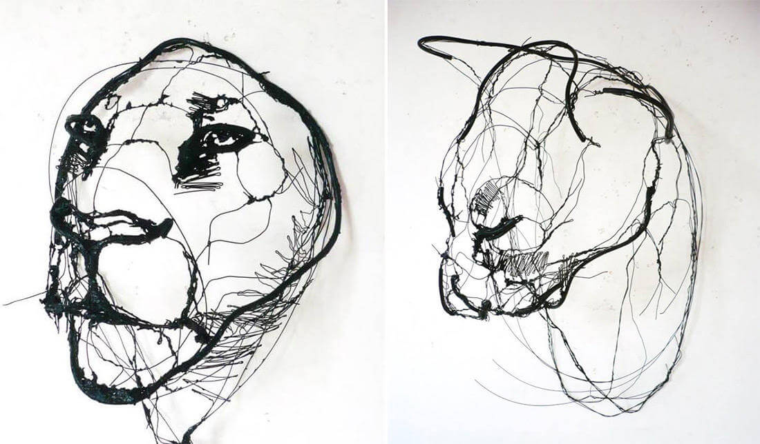 david oliveira sculpture wire oldskull 6