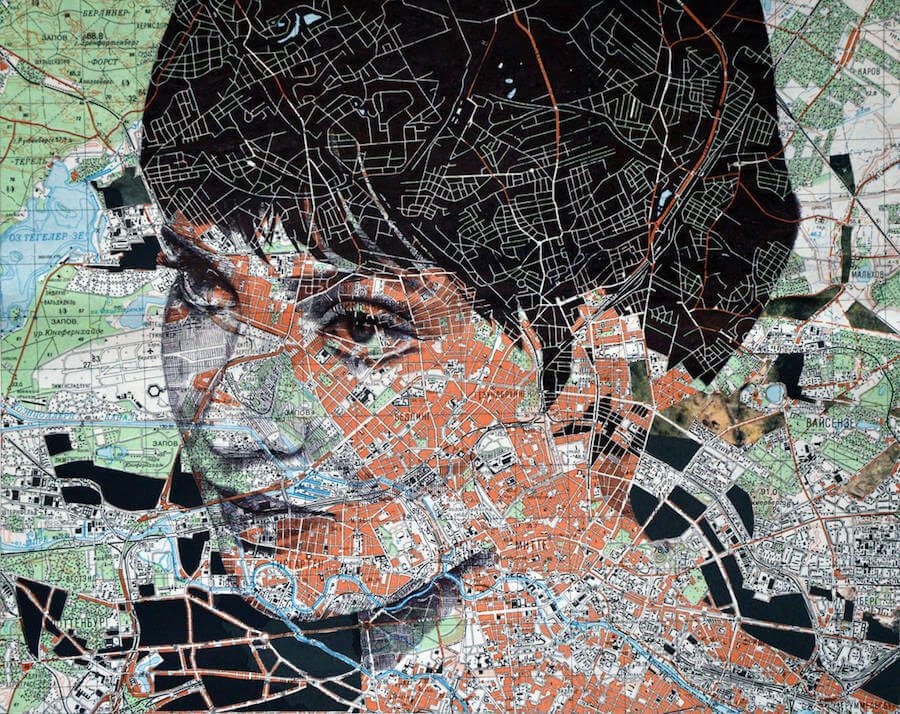 Portraits Drawn on Maps by Ed Fairburn (1)