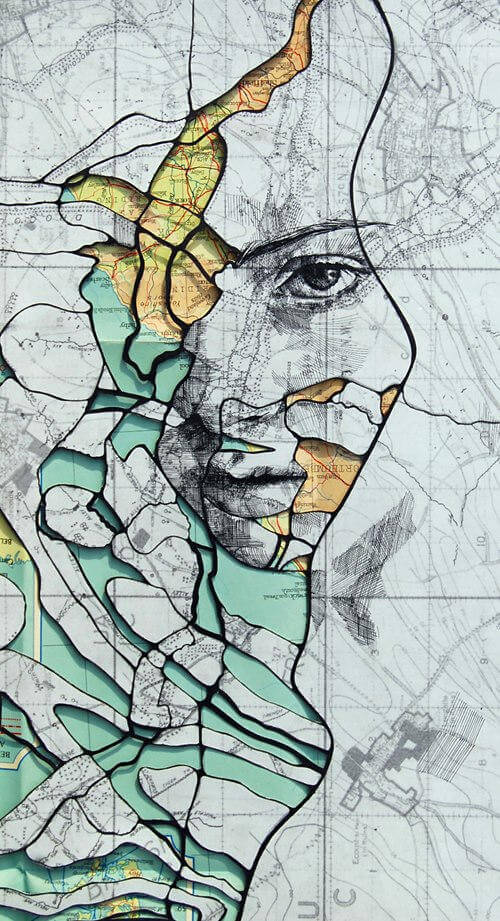 Portraits Drawn on Maps by Ed Fairburn (4-2)