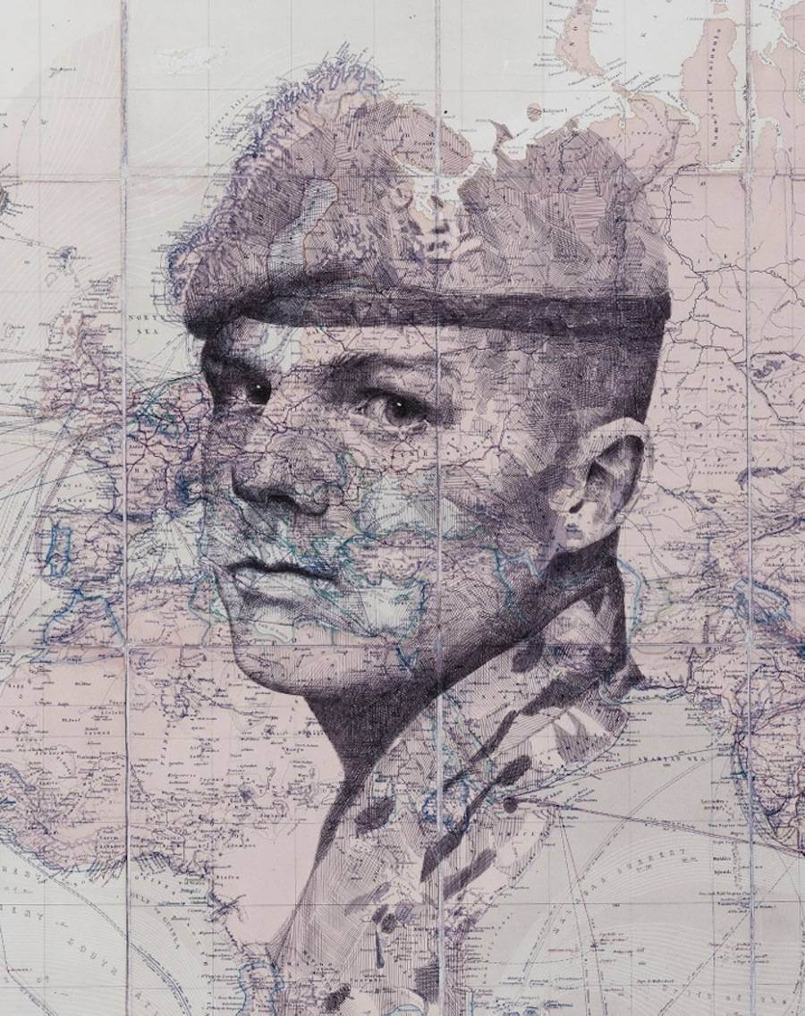 Portraits Drawn on Maps by Ed Fairburn (4)