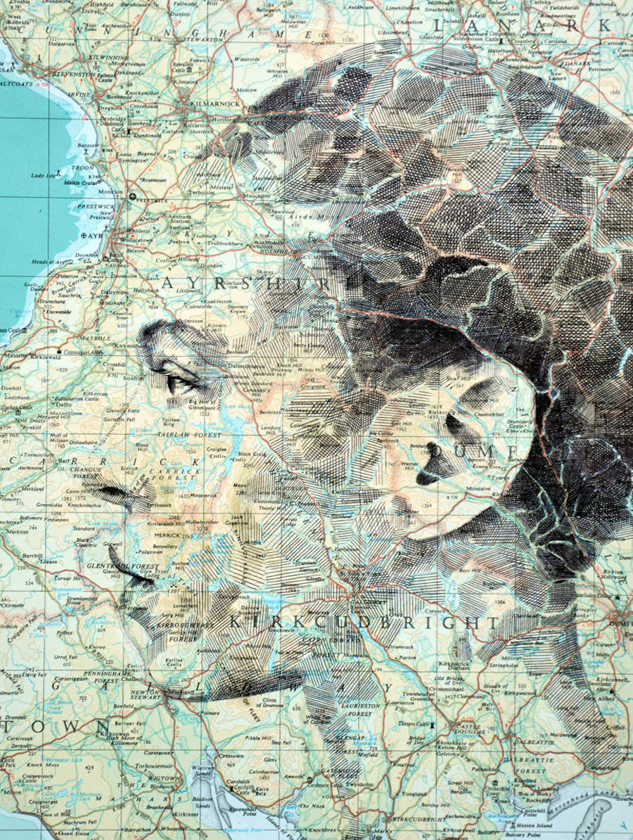 Portraits Drawn on Maps by Ed Fairburn (7)