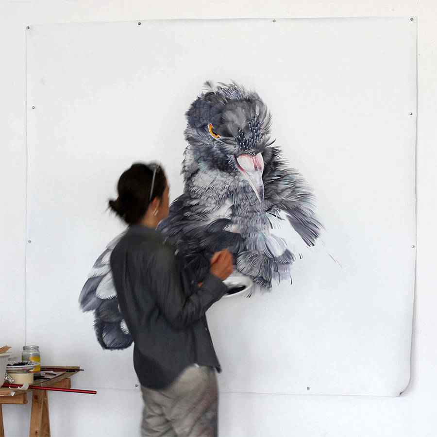 Adele Renault Paints Incredibly Realistic Pigeon (2)